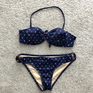 J Crew Navy Print Bikini